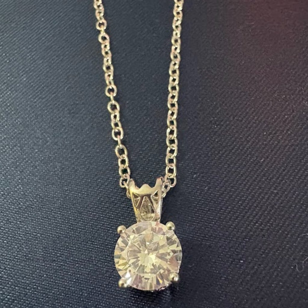 Nwt Kenneth Jay Lane 2ct Cz Pendant Necklace 45$